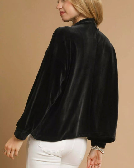 Umgee Ribbed Drawstring Hem Knit Top - Sleekdenim.com