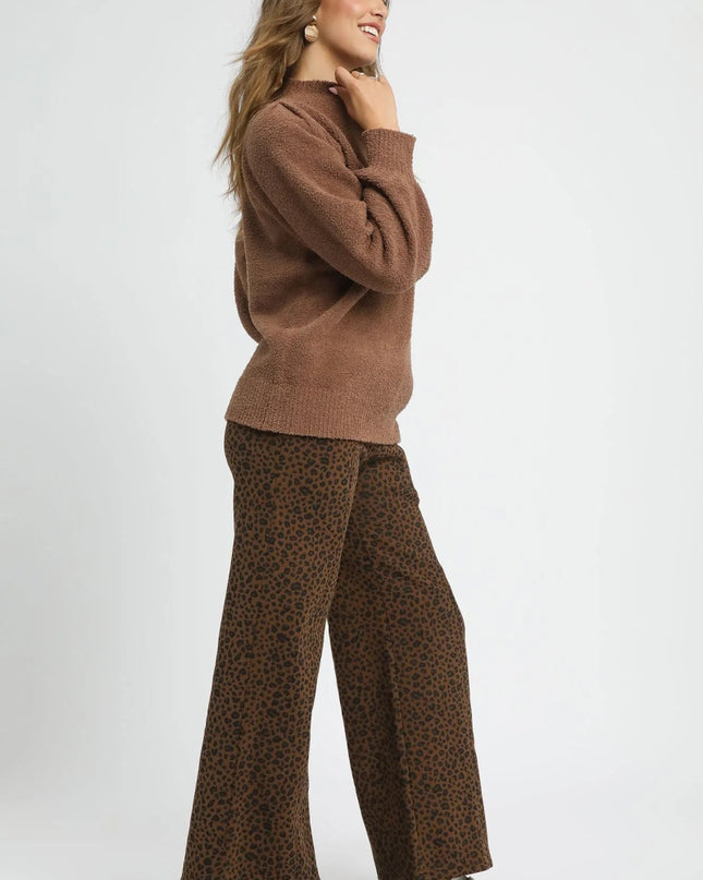 Umgee Textured Long Sleeve Sweater with Ribbed Trim - Sleekdenim.com