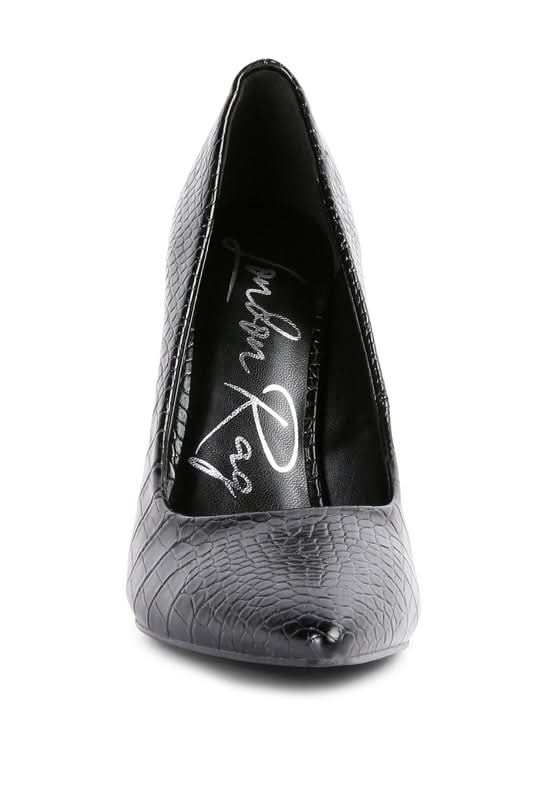 Urchin Croc High Stiletto Heel Pumps - Sleekdenim.com