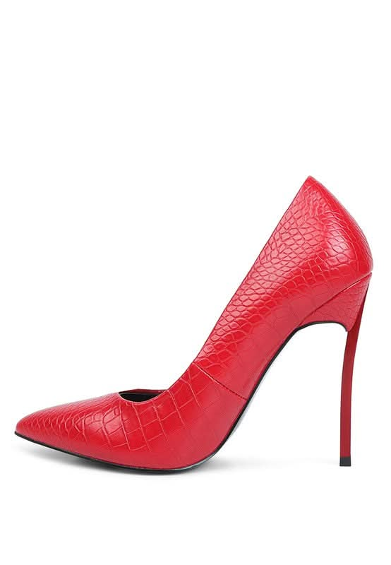 Urchin Croc High Stiletto Heel Pumps - Sleekdenim.com