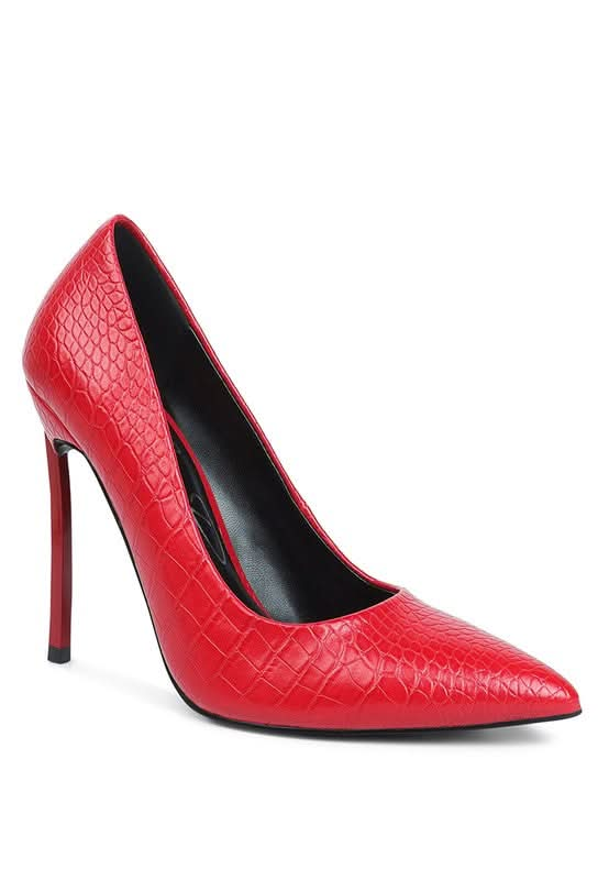 Urchin Croc High Stiletto Heel Pumps - Sleekdenim.com