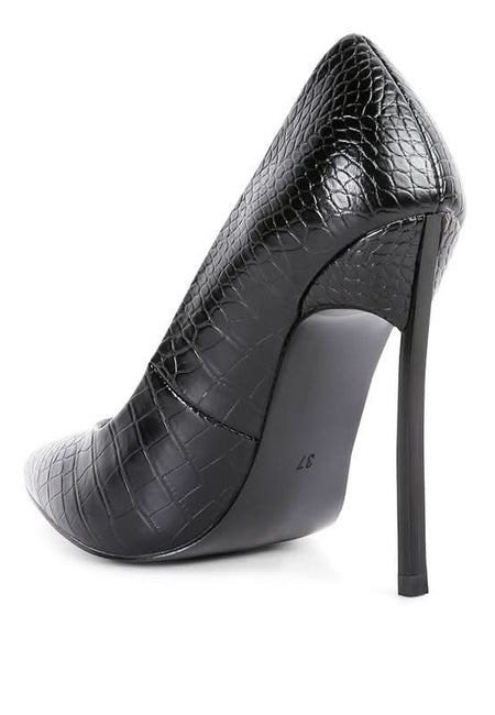 Urchin Croc High Stiletto Heel Pumps - Sleekdenim.com