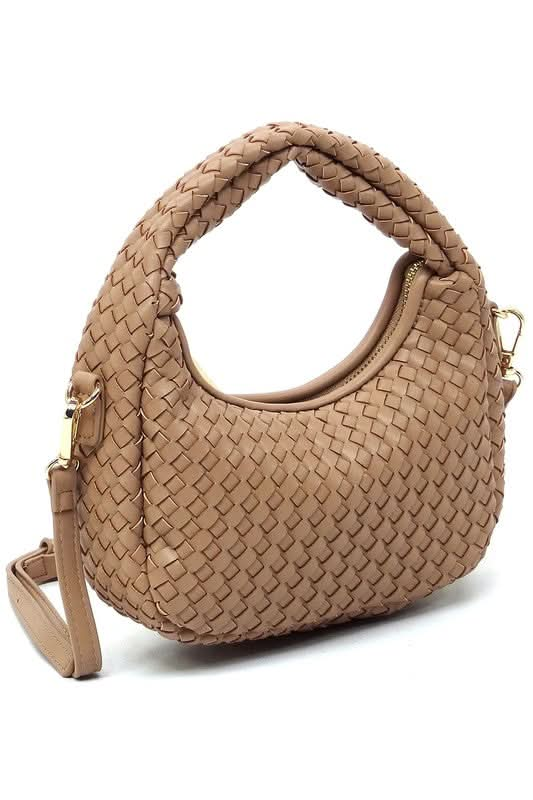 Woven Mini Hobo Shoulder Bag - Sleekdenim.com