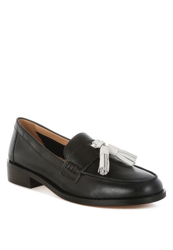 Yelena Real Leather Tassel Loafers - Sleekdenim.com