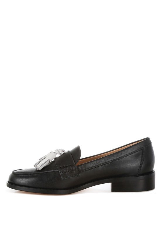 Yelena Real Leather Tassel Loafers - Sleekdenim.com