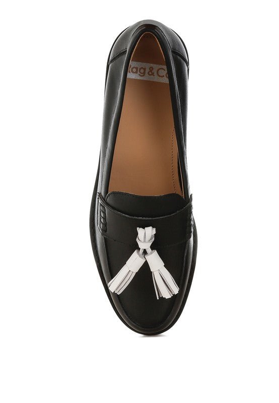 Yelena Real Leather Tassel Loafers - Sleekdenim.com