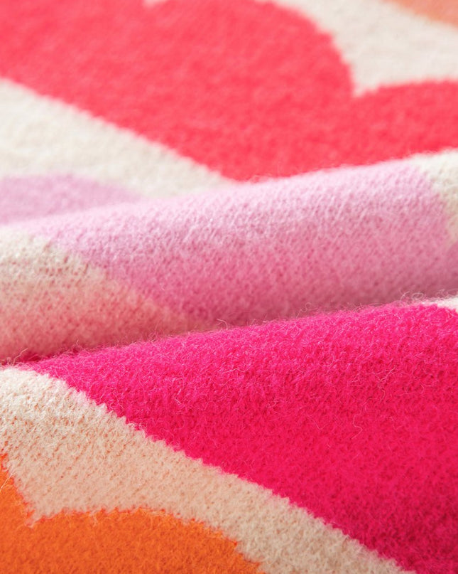 Yellow Wave Striped Balloon Sleeve Drop Shoulder Sweater - Sleekdenim.com