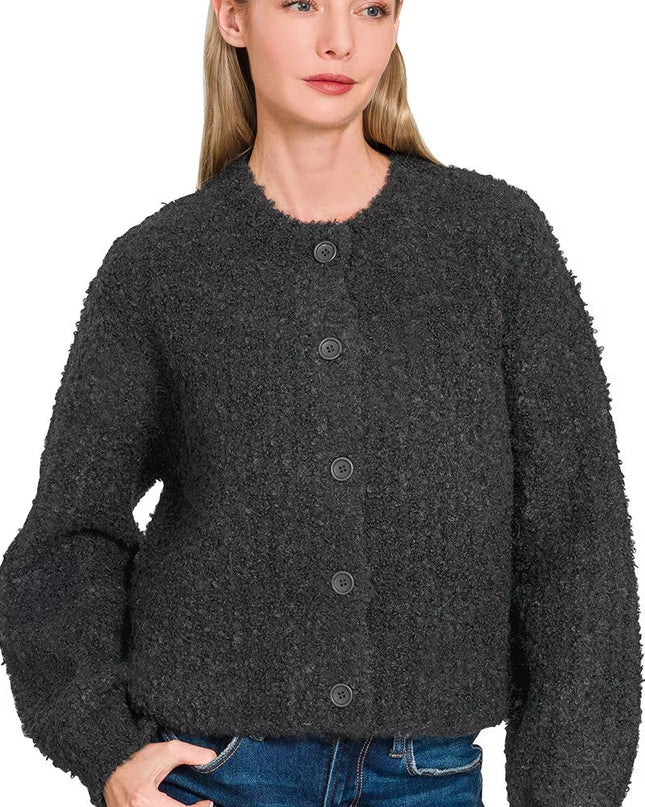 Zenana Button Down Wool Cardigan Sweater - Sleekdenim.com