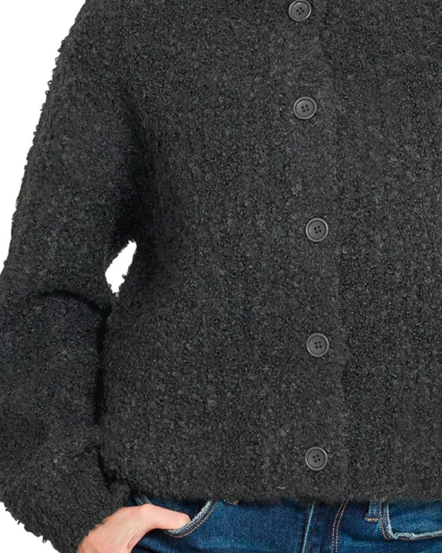 Zenana Button Down Wool Cardigan Sweater - Sleekdenim.com