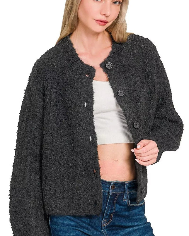 Zenana Button Down Wool Cardigan Sweater - Sleekdenim.com