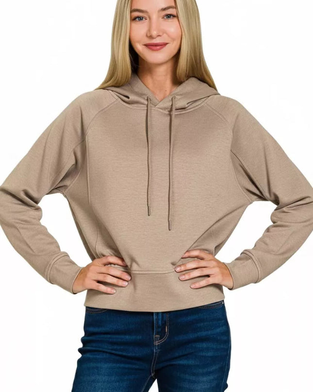 Zenana Drawstring Scuba Hoodie - Sleekdenim.com