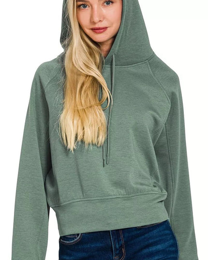 Zenana Drawstring Scuba Hoodie - Sleekdenim.com