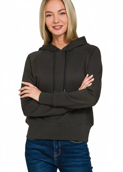 Zenana Drawstring Scuba Hoodie - Sleekdenim.com