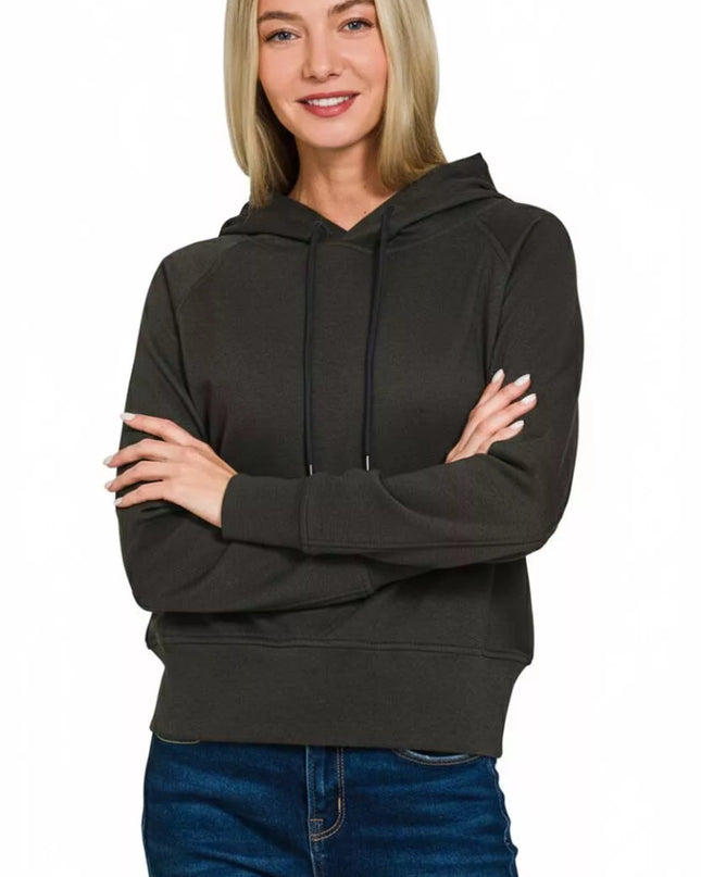 Zenana Drawstring Scuba Hoodie - Sleekdenim.com