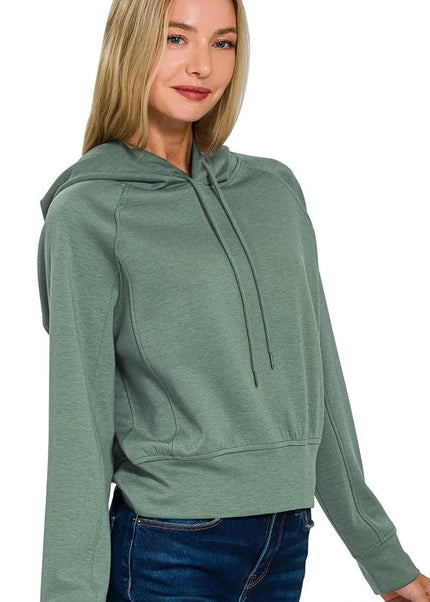 Zenana Drawstring Scuba Hoodie - Sleekdenim.com