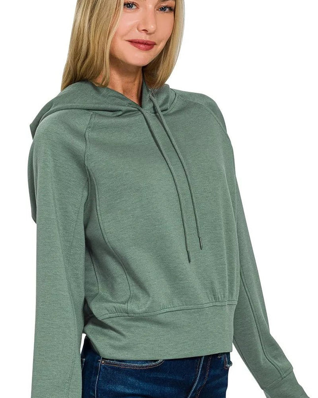 Zenana Drawstring Scuba Hoodie - Sleekdenim.com