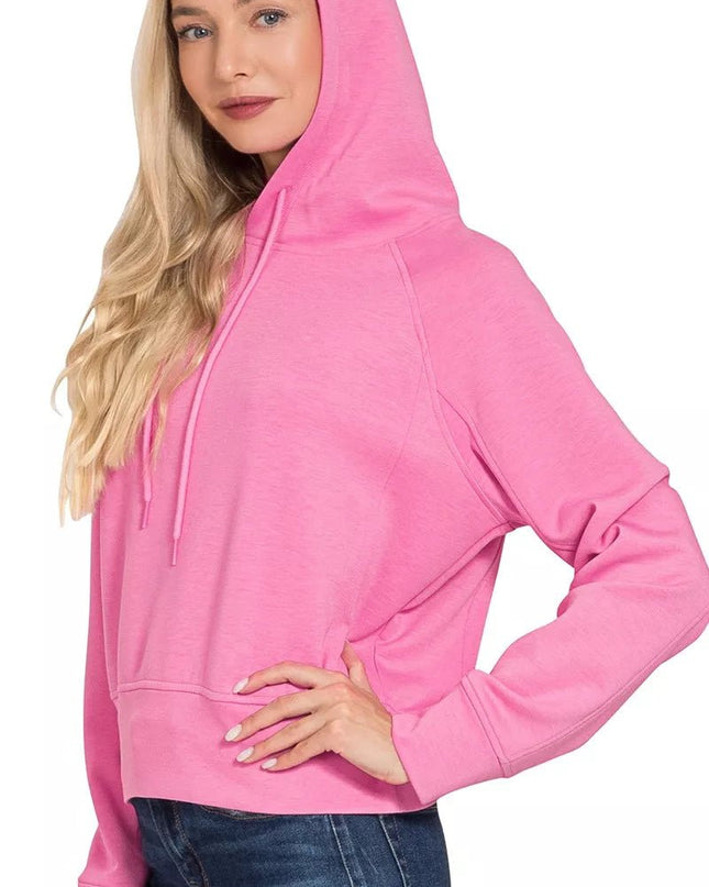 Zenana Drawstring Scuba Hoodie - Sleekdenim.com