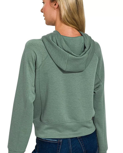 Zenana Drawstring Scuba Hoodie - Sleekdenim.com