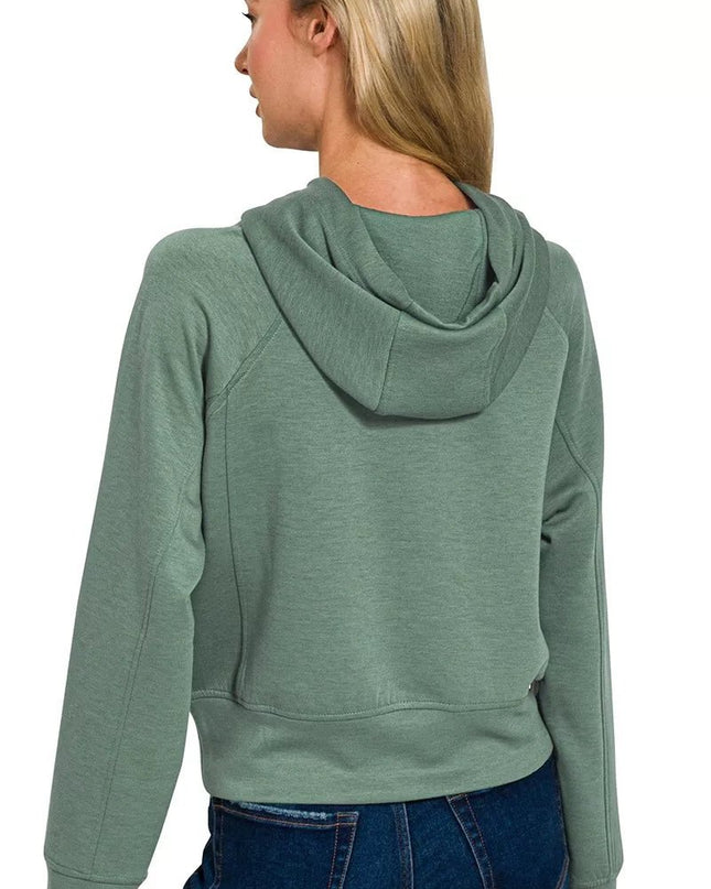 Zenana Drawstring Scuba Hoodie - Sleekdenim.com