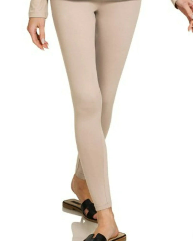 Zenana Microfiber Round Neck Top and Leggings Set - Sleekdenim.com
