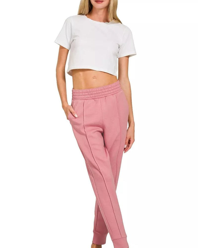 Zenana Scuba Half Zip Pullover and Jogger Set - Sleekdenim.com