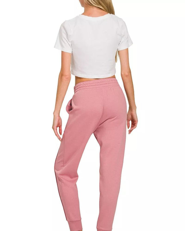 Zenana Scuba Half Zip Pullover and Jogger Set - Sleekdenim.com