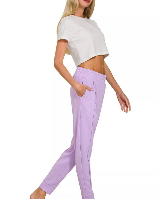 Zenana Scuba Mock Neck Sweatshirt and Joggers Set - Sleekdenim.com