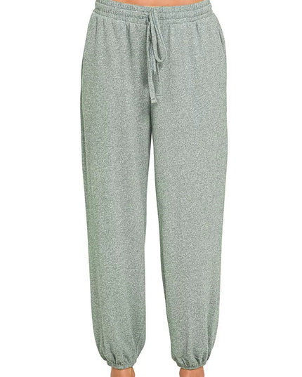 Zenana Soft Melange Hacci Jogger - Sleekdenim.com