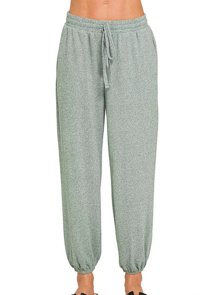 Zenana Soft Melange Hacci Jogger - Sleekdenim.com