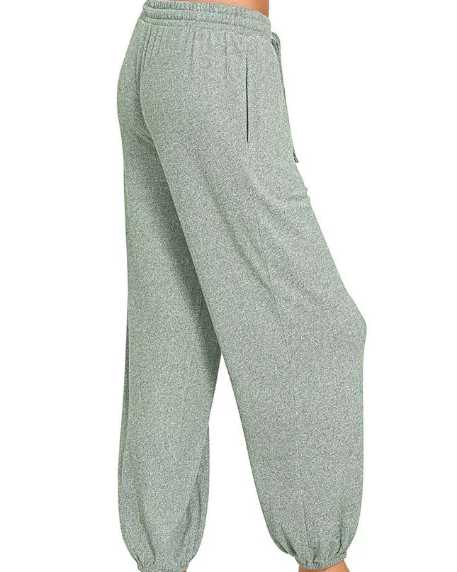 Zenana Soft Melange Hacci Jogger - Sleekdenim.com