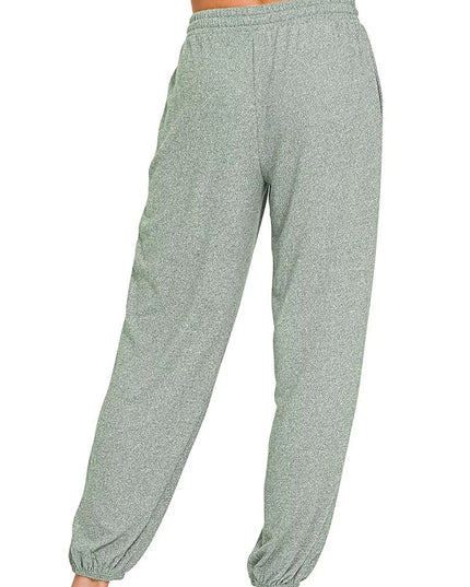 Zenana Soft Melange Hacci Jogger - Sleekdenim.com