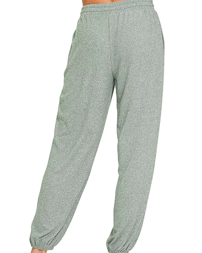 Zenana Soft Melange Hacci Jogger - Sleekdenim.com